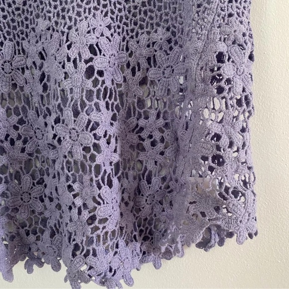 Y2K 90’s Purple Crochet Knit Tank Top Racer back Fairycore XS - Picture 3 of 4